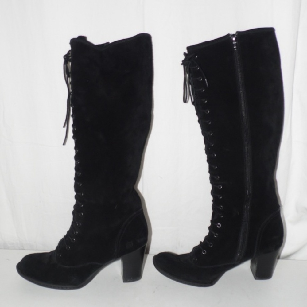 Born Black Suede Leather Knee Boots Size 8.5